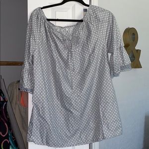Grey/white polka dot blouse